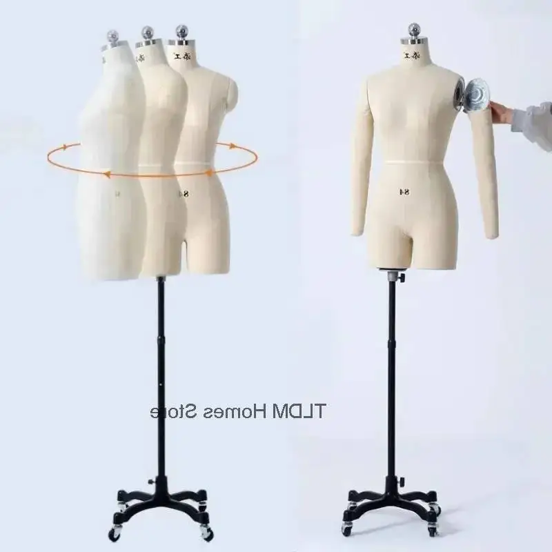 

Mannequin Sewing Bust Linen Clothing Cover Body Dress Female Design Mannequins Tailor with Legs for Display Stand Can Pin e