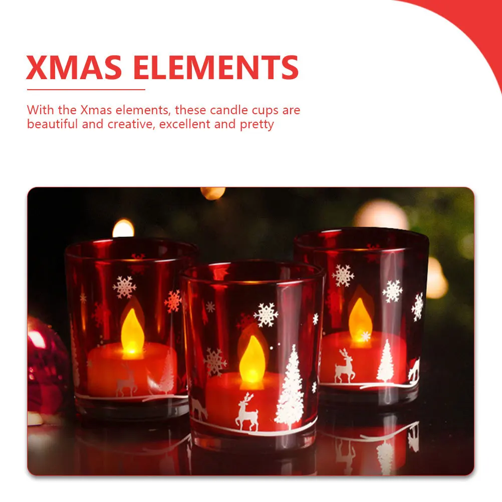 

Xmas Theme Cup Holder Empty Glass Cup Cup for Aromatherapy Cup goth room decor