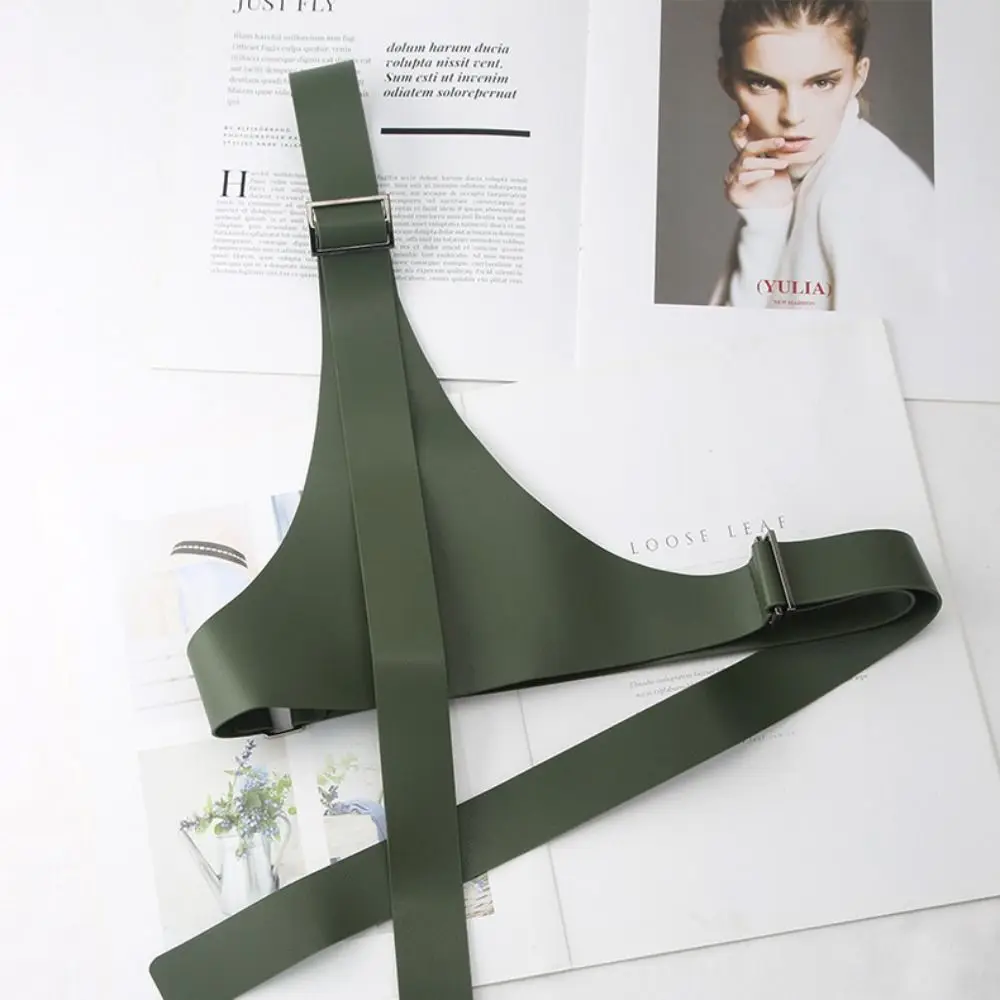 Sabuk Selempang Kulit PU Desain Punk Asimetris untuk Wanita, Harness Pinggang Tahan Aus, Cummerbunds Lembut untuk Gaun, Cocok untuk Setelan Gaun