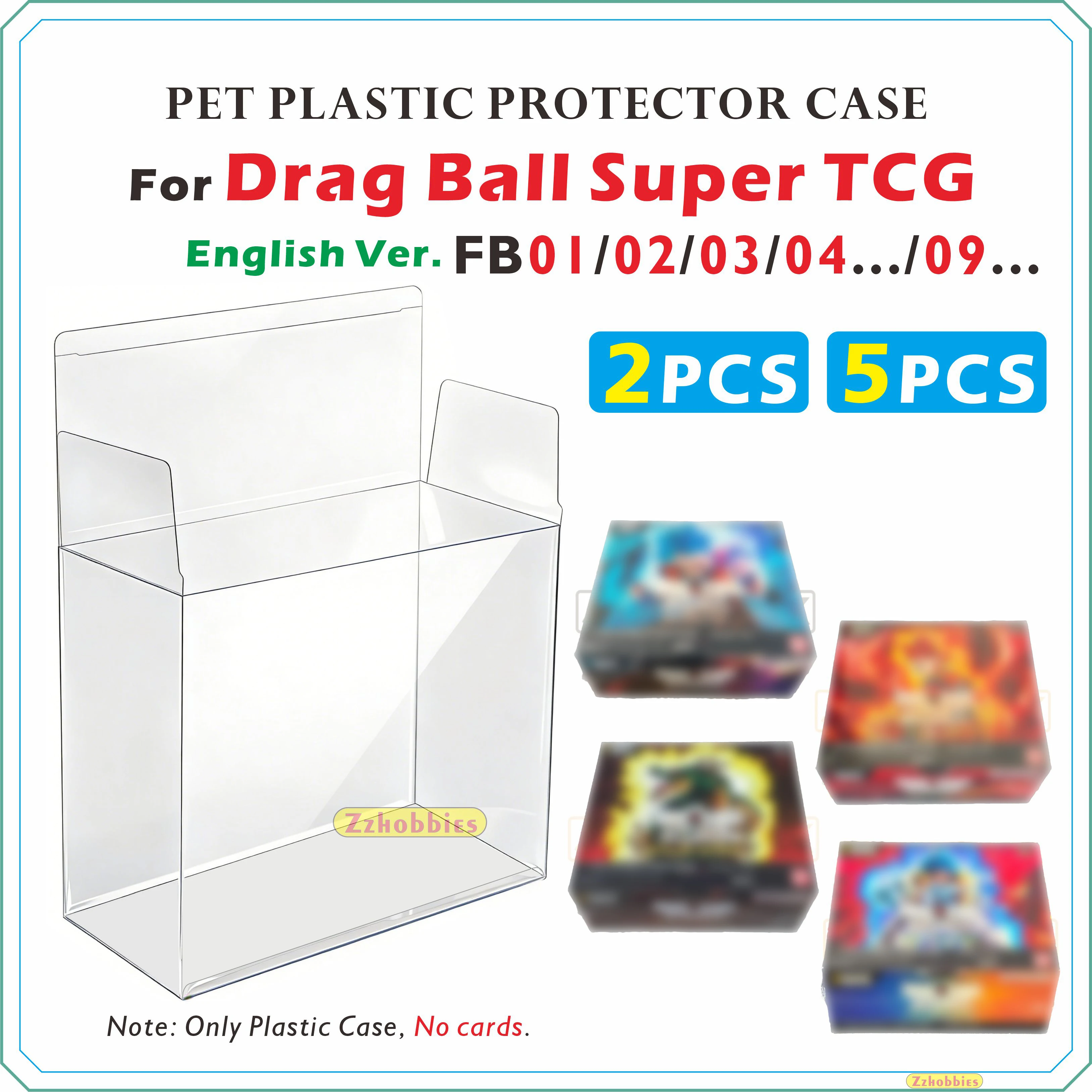 5 Stück PET-Kunststoff-Schutzhüllen für Drag Ball Super TCG Englische Version. FB01/02/03/04.../09...【0,5 mm dick】