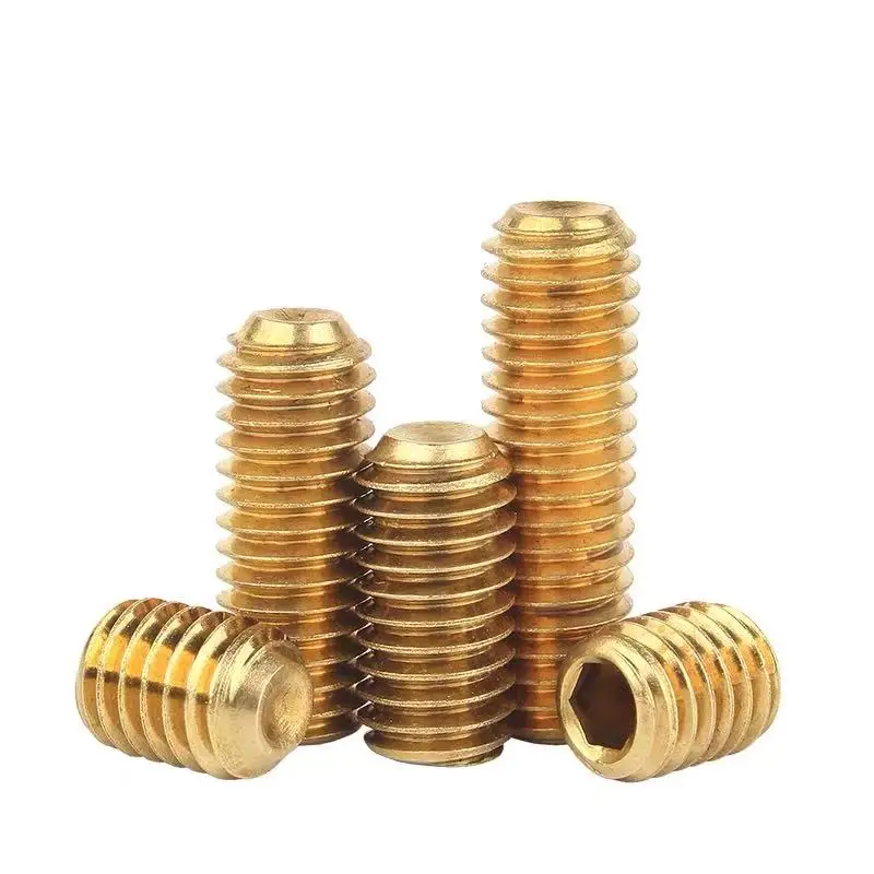 Din916 Copper Hexagon Socket Set Screws With Cup Point Brass Grub Headness Bolts