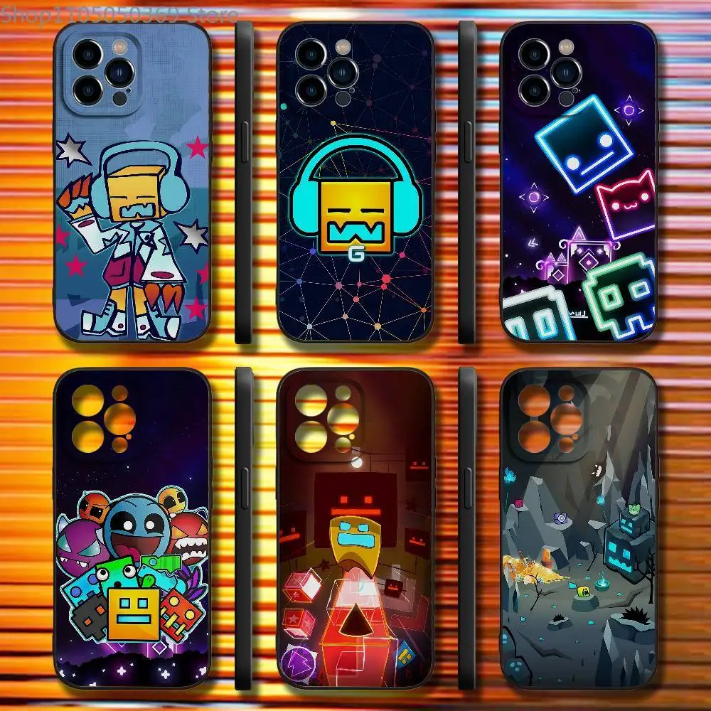 

G-Geometry Game D-Dash Phone Case For iPhone 17,16,15,14,13,12,11 Pro,Max,Plus,XR,Mini,Air,E Black Full-coverage Soft Case