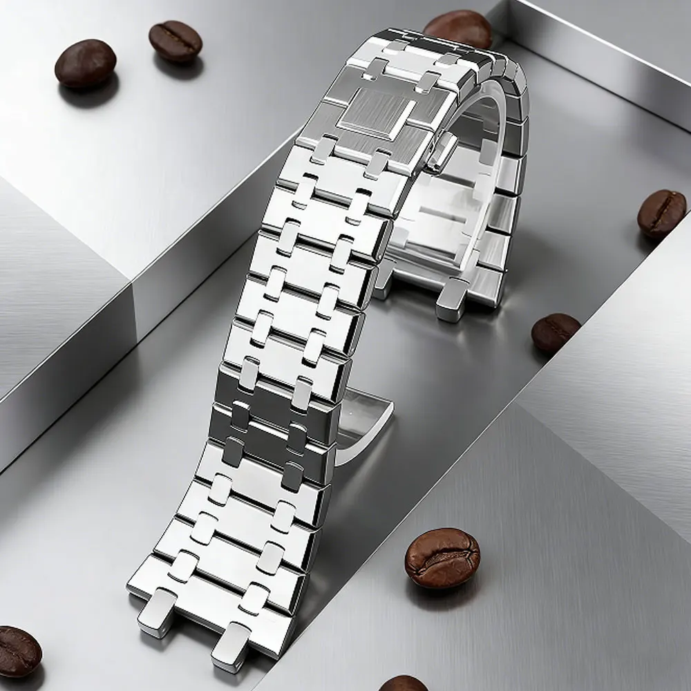 

Ремешок для часов из цельной нержавеющей стали 904 для AP 15400 15703 AP ROYAL OAK Audemars Piguet Royal Oak, ремешок для часов 26 мм, мужской браслет
