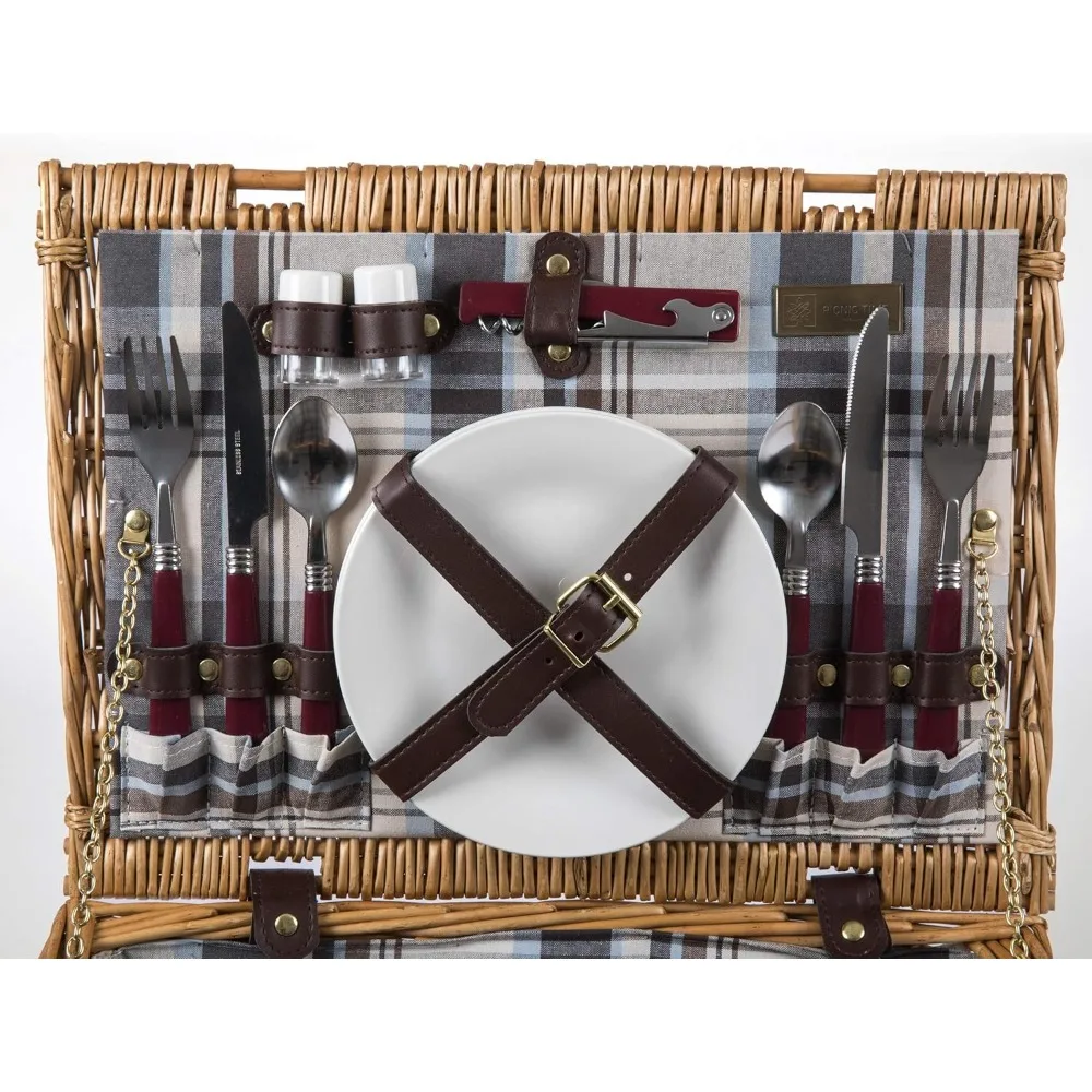 Bristol Picnic Basket for 2, Wicker Picnic Basket - Picnic Set