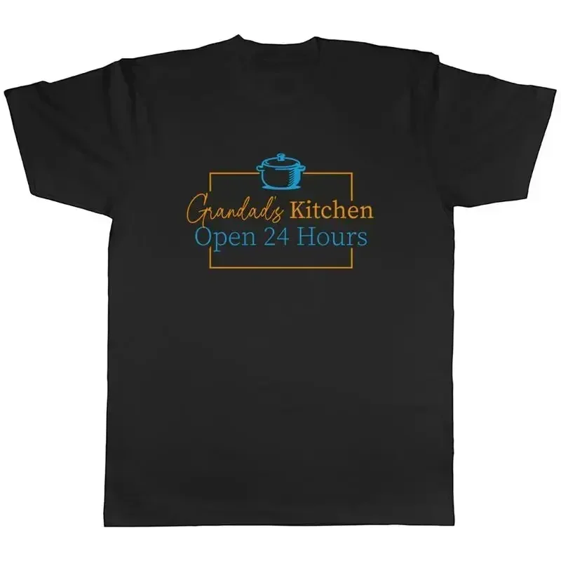 Grandad's Kitchen Herren-T-Shirt „Open 24 Hours Cooking Baking Tee“ als Geschenk