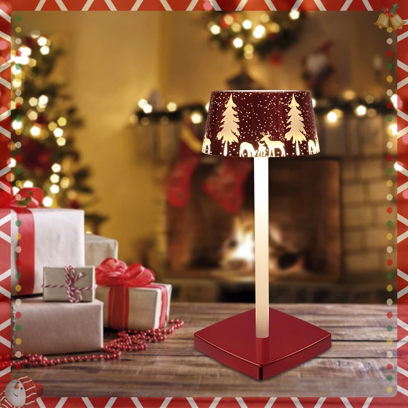 Christmas Gift USB LED Cordless Protable lamp Decorate table lamp Hollow lamp shade dimmable bedroom Atmosphere night light