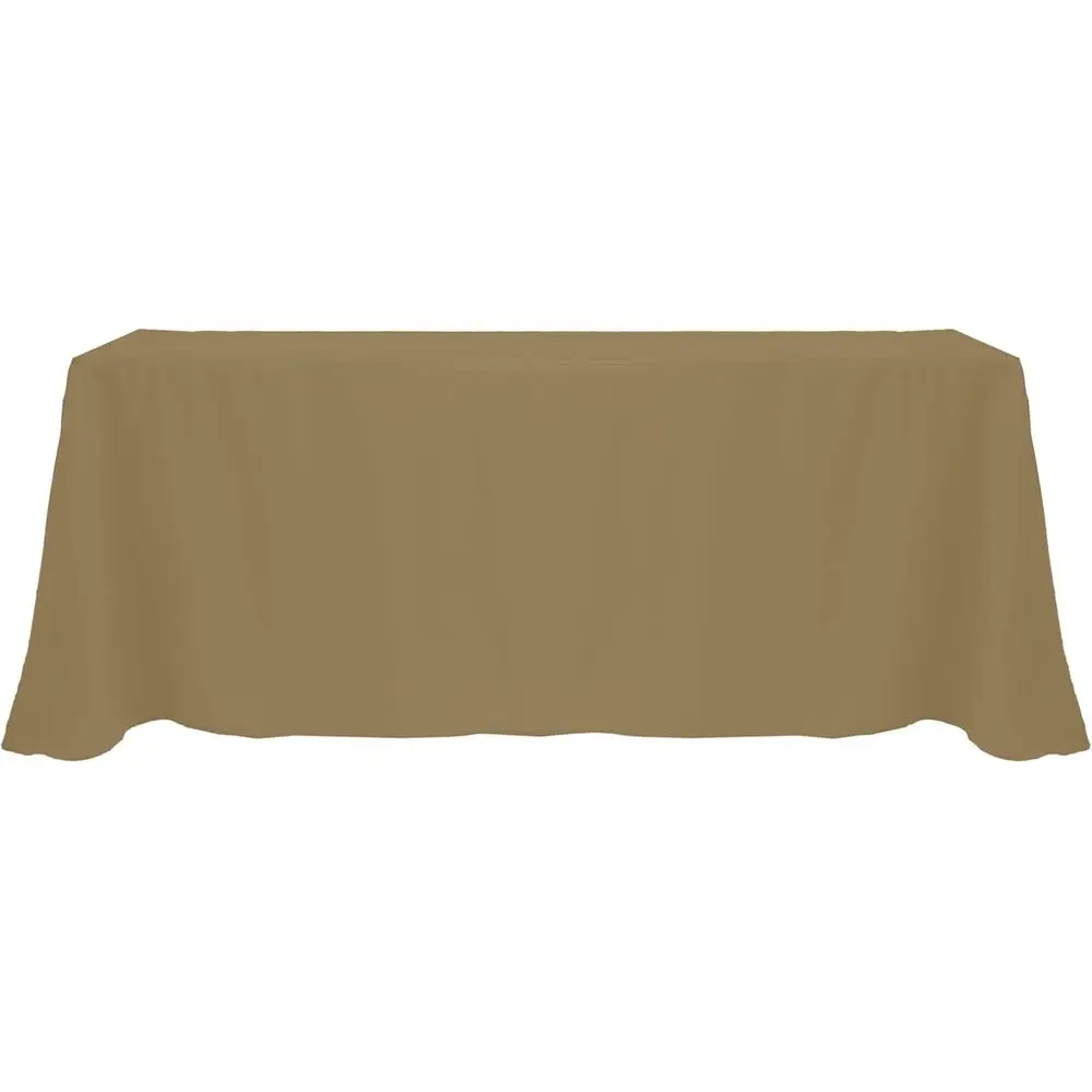 

90 x 132 Polyester Linen Tablecloth, Rounded Corners, Khaki