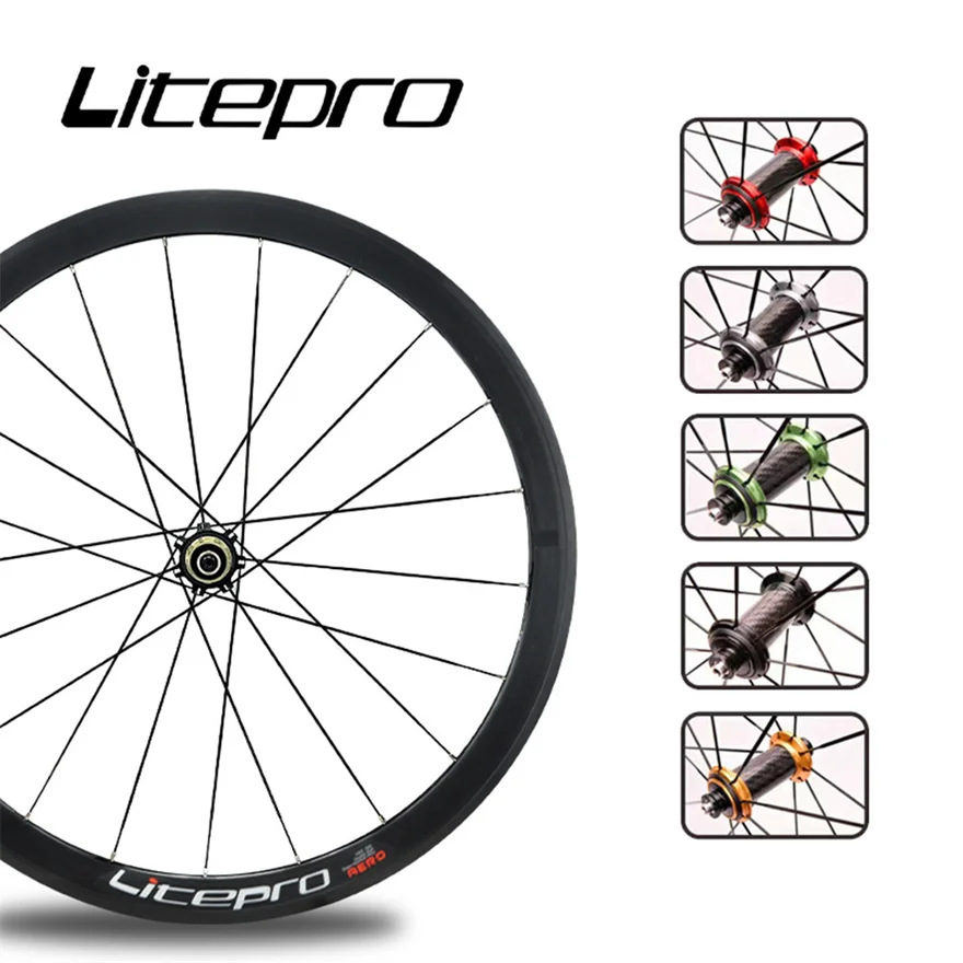 Litepro 40MM 700C Carbon Fibre Hub Straight Pull Wheels Alloy Rim 6 Claws 11S Road Bicycle V Brake Wheelset 1900G