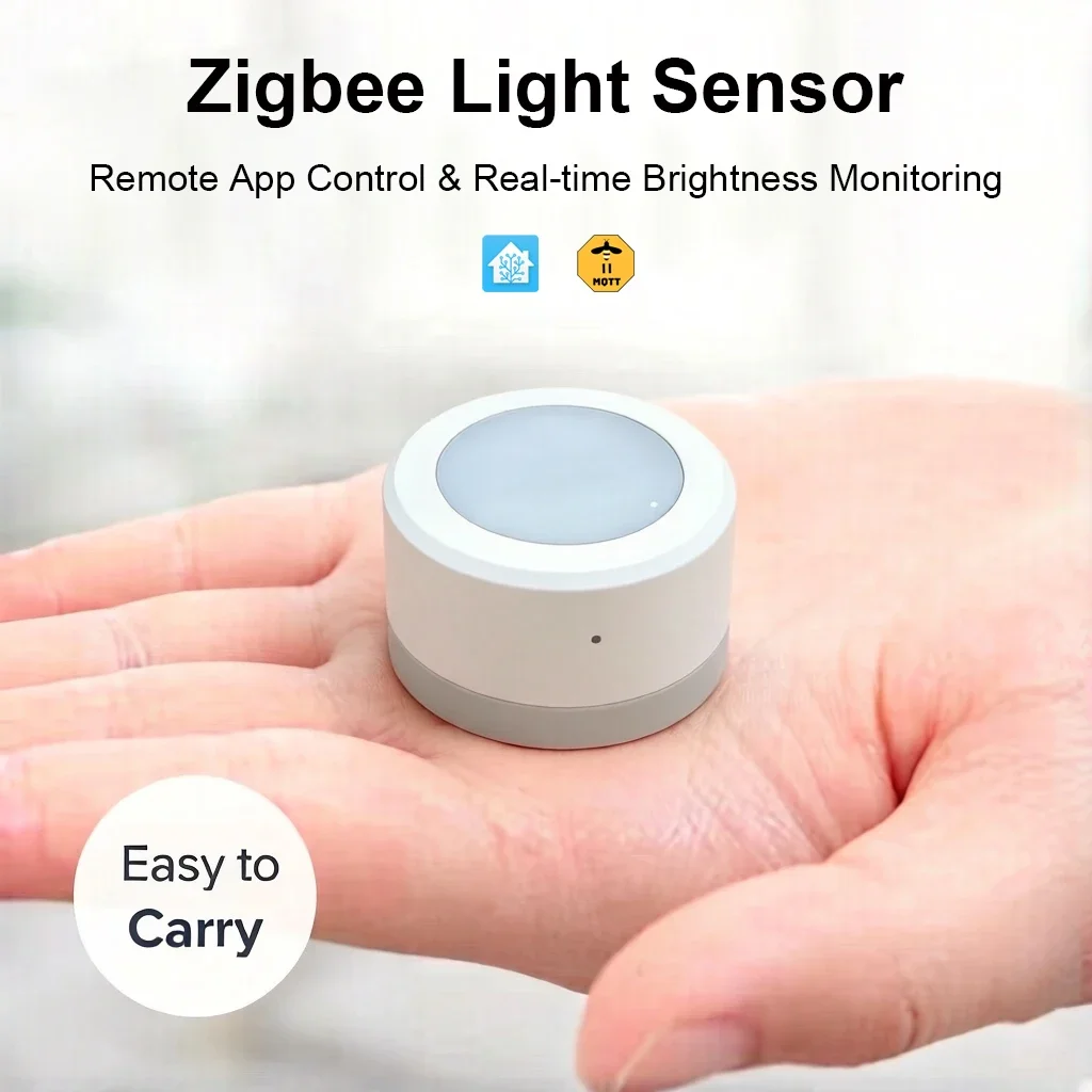 ZigBee Smart Light Sensor Luminance Illumination Brightness Detector Battery Operated Support Home Assistant Zigbee2mqtt