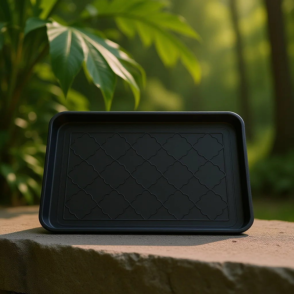 

Sturdy Plastic Shoes Boot Multi-Functional Storage Non-Slip Household Tray For Entryway Indoor Mudroom Black