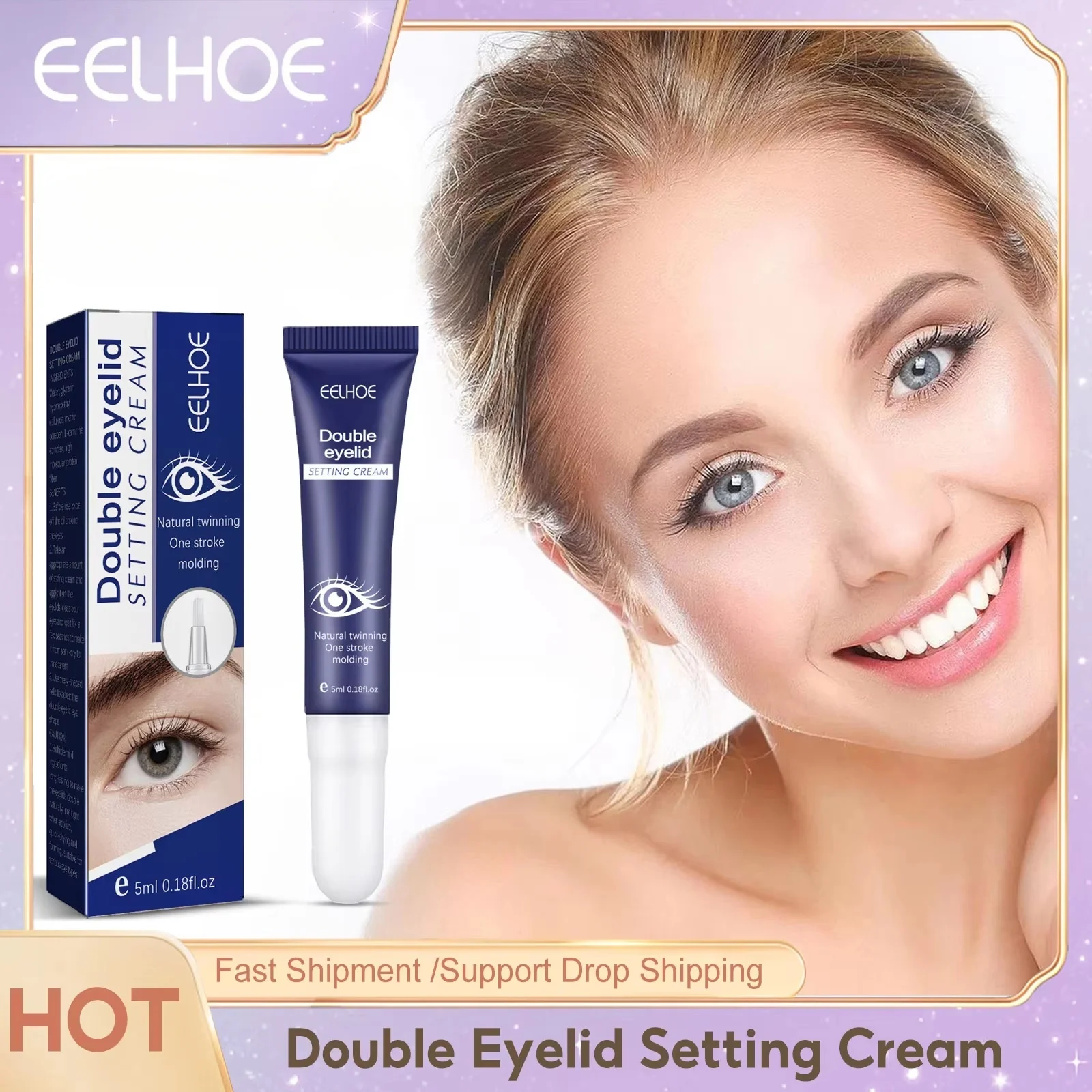 Double Eyelid ที่มองไม่เห็น Shaping Cream ธรรมชาติ Traceless Long Lasting Eyelid Lifting Quick-drying กันน้ําเครื่องสําอาง