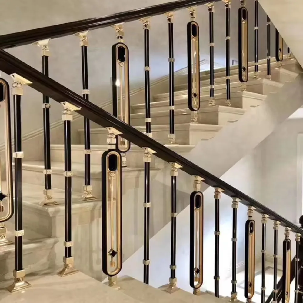 Aluminum alloy handrail room indoor luxury factory direct sales stair railing high-grade fash railing staircase