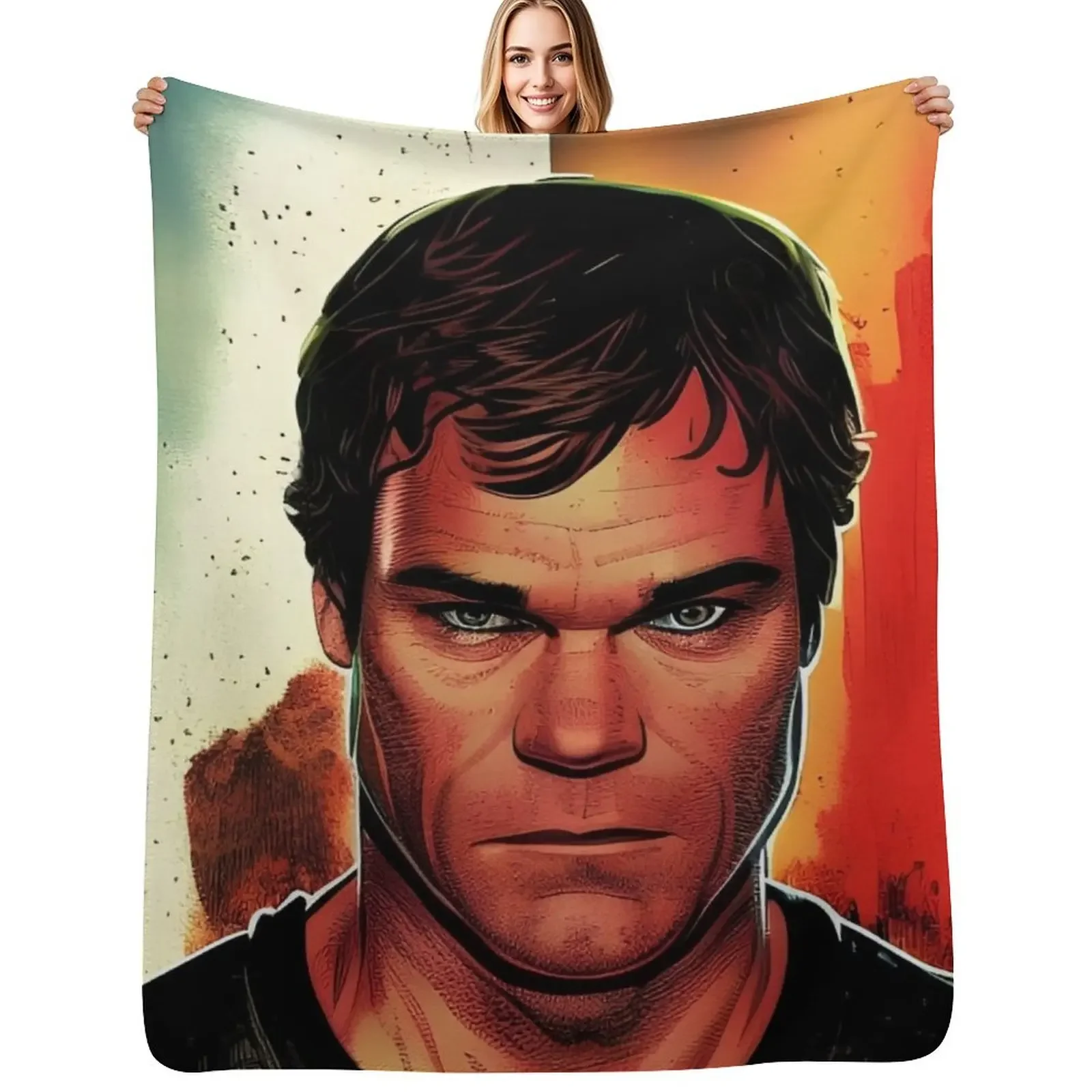 

Dexter Morgan is looking at you Throw Blanket Flannels for sofa funny gift Blanket