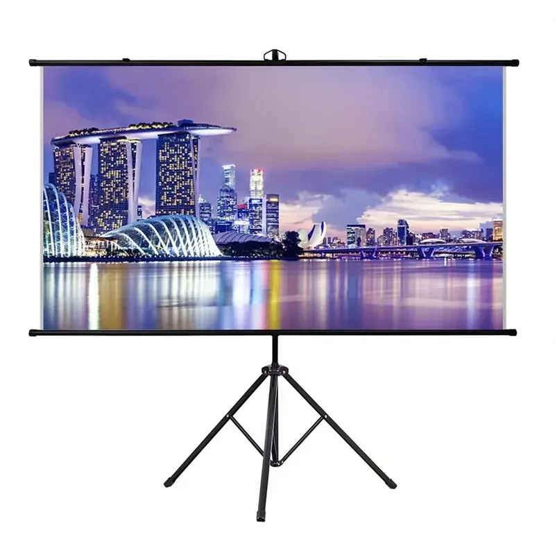 100 Inch Tripod Projector Screen with Stand 4K HD Light Proof Portable Height Adjustable Outdoor Projection Screen