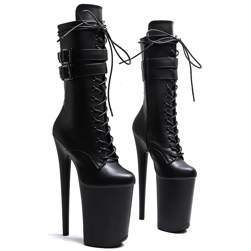 Leecabe  23CM/9inches  Matte PU  Upper Fashion trend  stripper heel High Heels Pole Dance boot