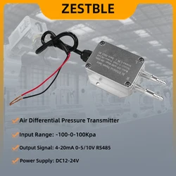 Air แก๊สต่ํา Differential Pressure เครื่องส่งสัญญาณ ZA-A350 ไม่มีจอแสดงผล 4-20mA 0-5V 1-5V RS485 ลม Differential Pressure Transducer