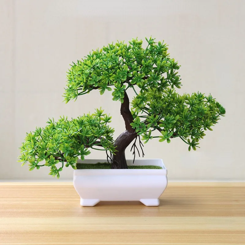 

Artificial Plants Bonsai Pine Tree Plastic Fake Tree Pot Decorative Lifelike Simulation Flowers Potted Home Table Garden Decor