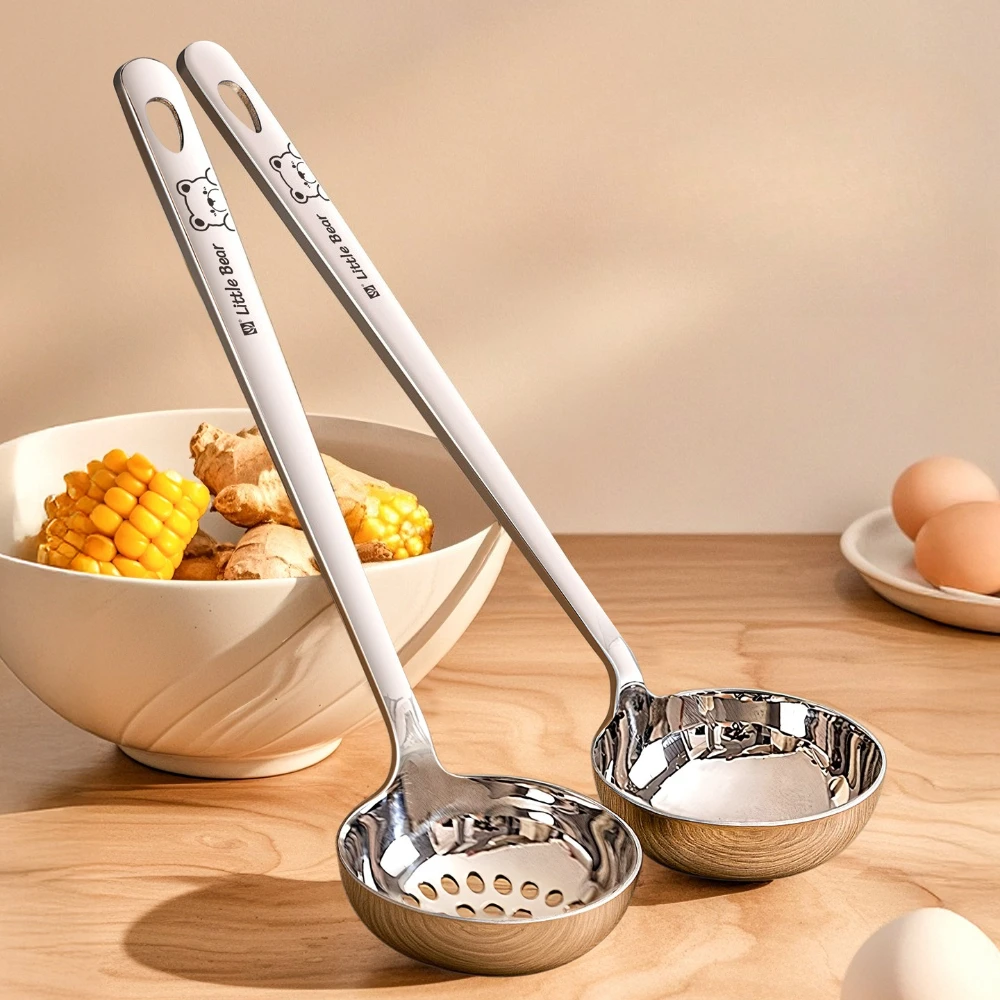 

Ложка для супа из нержавеющей стали 316, пищевая, для дома, высококачественная, изысканная, для фондю, с длинной ручкой, большая, для подачи супа