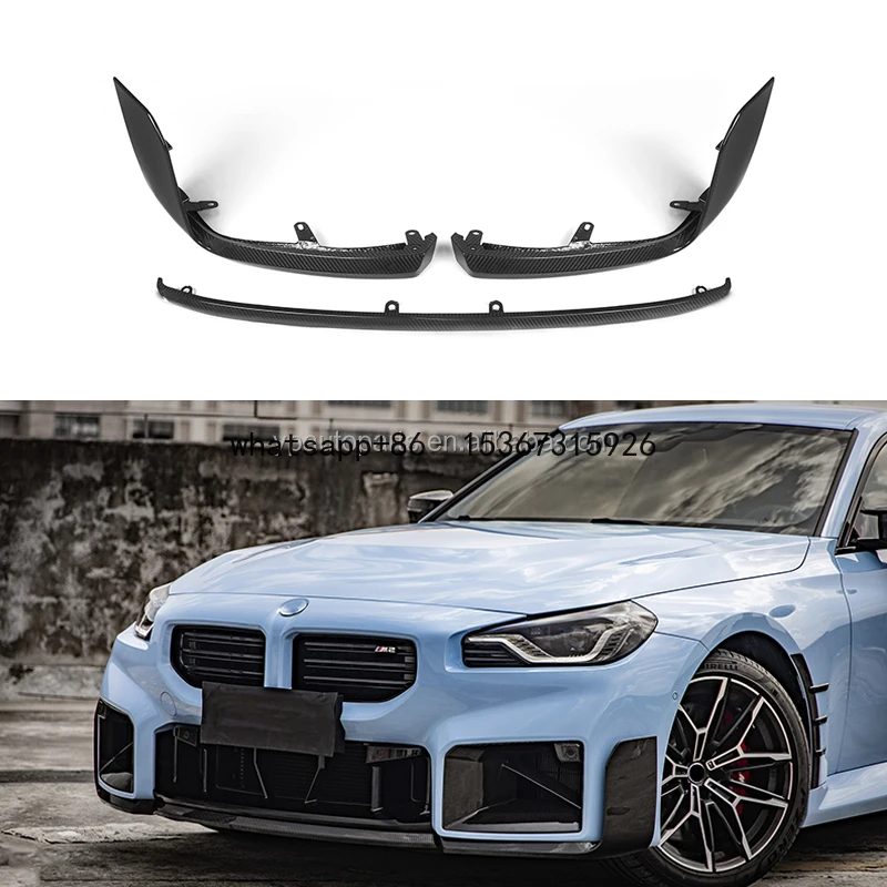 

M2 G87 Coupe Sport MP Style Front Bumper Lip Glossy Black Dry Carbon Fiber Tuning Parts Exterior Accessories