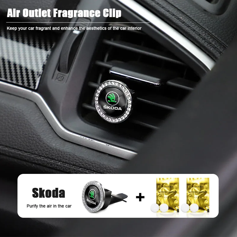 Car Interior Air Vent Perfume Clip Aromatherapy Diffuser For Skoda Octavia Superb Rapid Kodiaq Karoq Enyaq Yeti VRS Fabia Kamiq