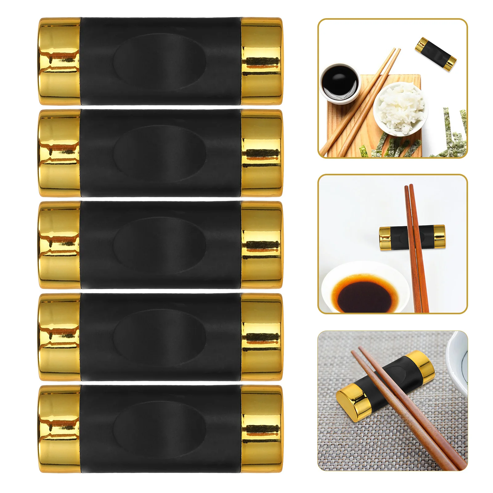 

5pcs Alloy Chopstick Stand Rustic Fork Spoon Holder Reusable Cutlery Rest Household Silverware Organizer Dining Table Spoons