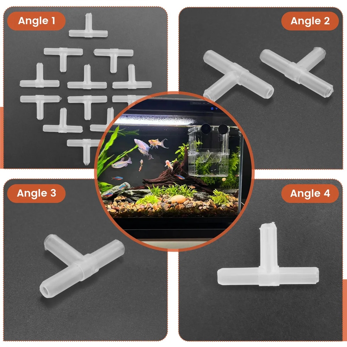 

T-shape air valves Plastic 3-way T-shape Aquarium Air Valves 100 Pcs Clear White