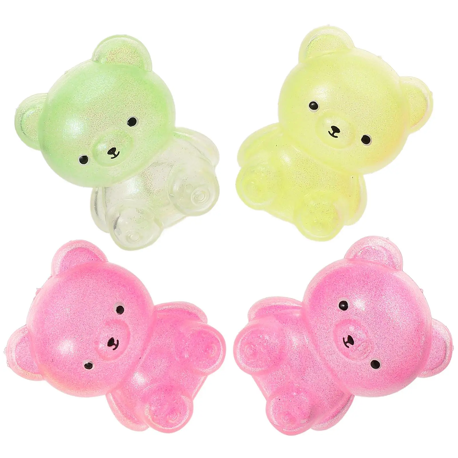 4 Uds. De juguetes de oso para apretar, dibujos animados de descompresión, Color compacto y elástico, regalos para niños, alivio de la ansiedad, diversión pequeña