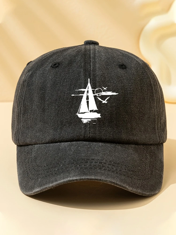 AliExpress MAZIAO Sailing printed retro washed baseball cap with soft fabric suitable for outdoor camping, cycling, and casual street wear