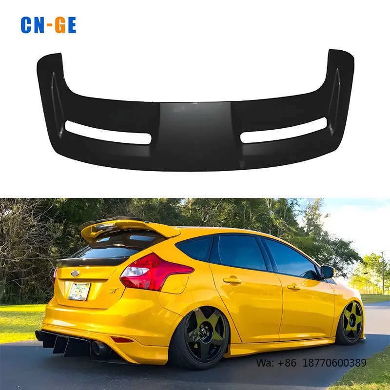 

CNGE Design Car Rear Roof Wing Spoiler for Ford Focus ST MK3 MK3.5 2012-2018 Accessories ABS Carbon Fiber Look