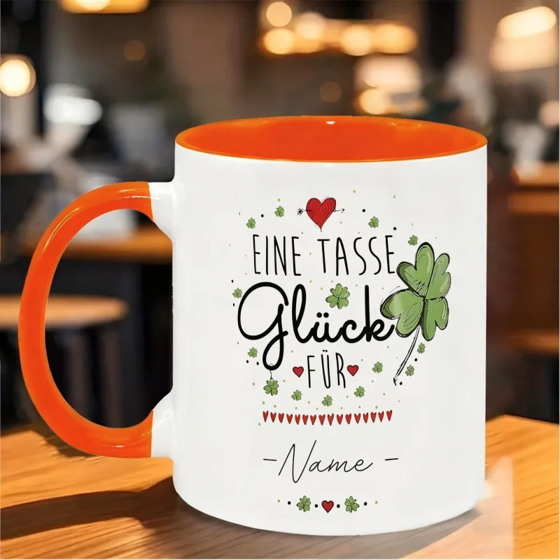Custom German Clover Luck Design Mug - Versatile 1PC Coffee, Tea, and Beverage Cup Perfect for Ramadan, Birthdays, Christmas, Ha
