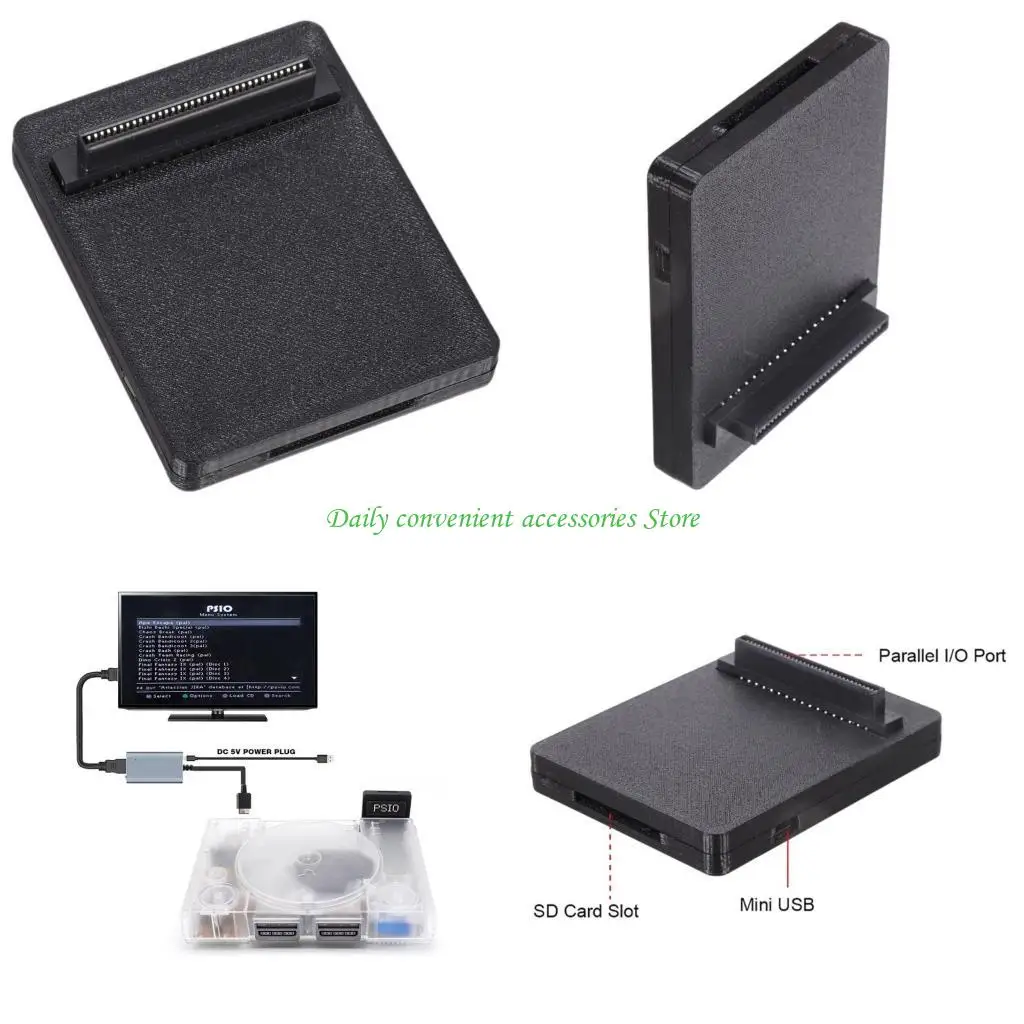 

97QB PSIO Optical Drive Emulator with 3D Printed Case for PS1 Thick Machine Console Accessories Optical Drive Emulator