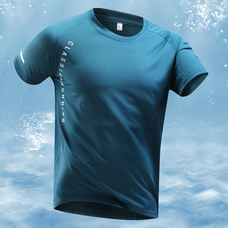 2026 Summer Sportswear Running T-Shirts Men Dry Fit Tee Gym Jogging Golf Training High Performance Fabric oversized t shirt