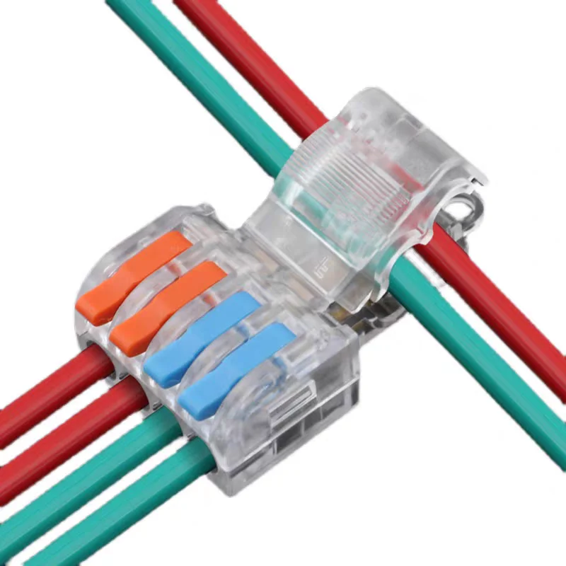 

Wire Quick Connector T-Type Stripping Free Type Branch Splice terminal Press type LED Lamp wiring terminals With Fixing Hole