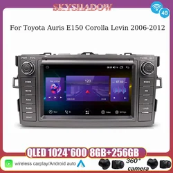 12G+256G Carplay Auto Android 13.0 4G LTE IPS Car DVD Player GPS WIFI BT RDS Radio For Toyota Auris E150 Corolla Levin 2006-2012
