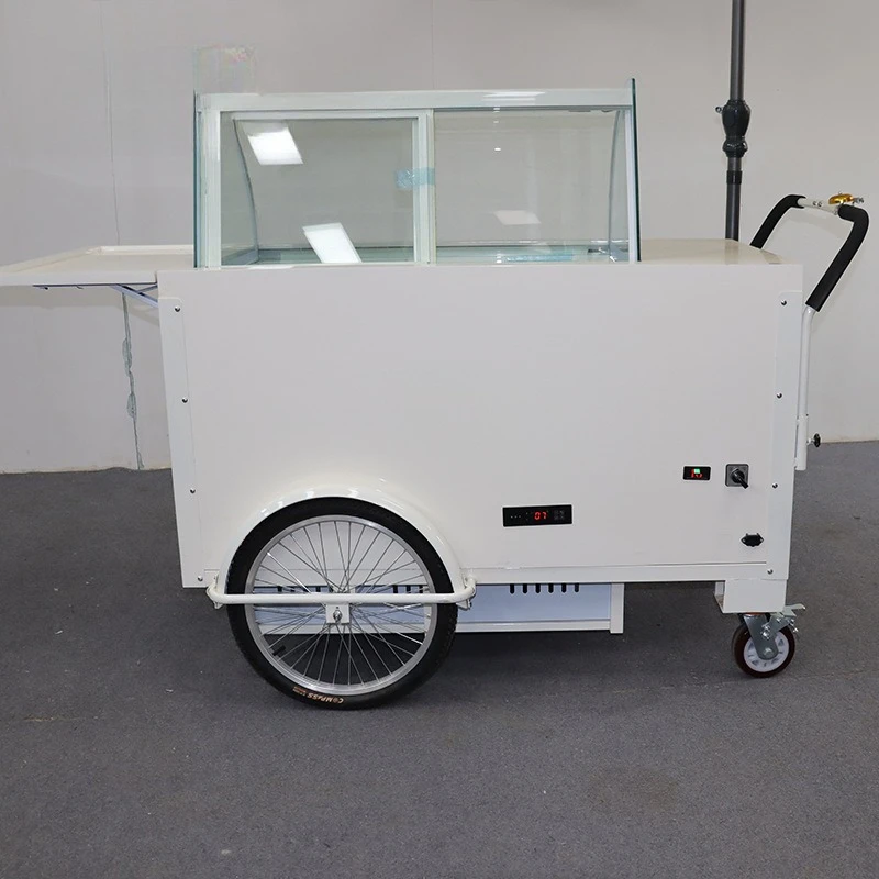

Ice cream cart with lamp brand Commercial sales vehicle Refrigerated cabinet Scenic takeaway stall Snack truck