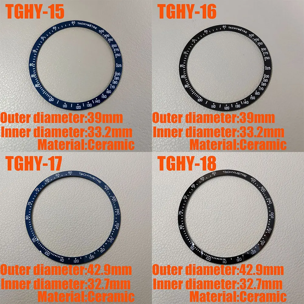 Watch Bezel Outer Diameter 39-42mm Sloping No Luminous Ceramic Bezel Insert Replacement of Watch Accessories Ceramic Bezel