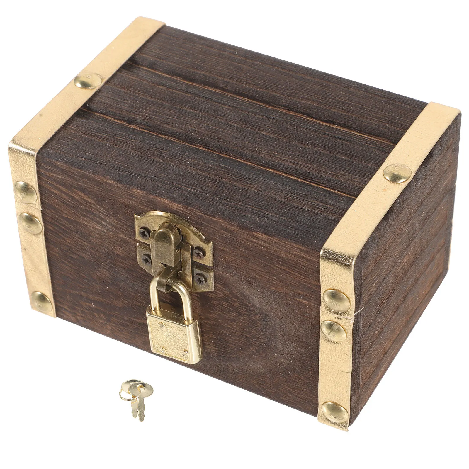 1 مجموعة متعددة الوظائف القراصنة الكنز الصدر خمر صندوق تخزين خشبي صغير ديكور القراصنة صندوق تحت عنوان ديكور الحفلات المنزل #6