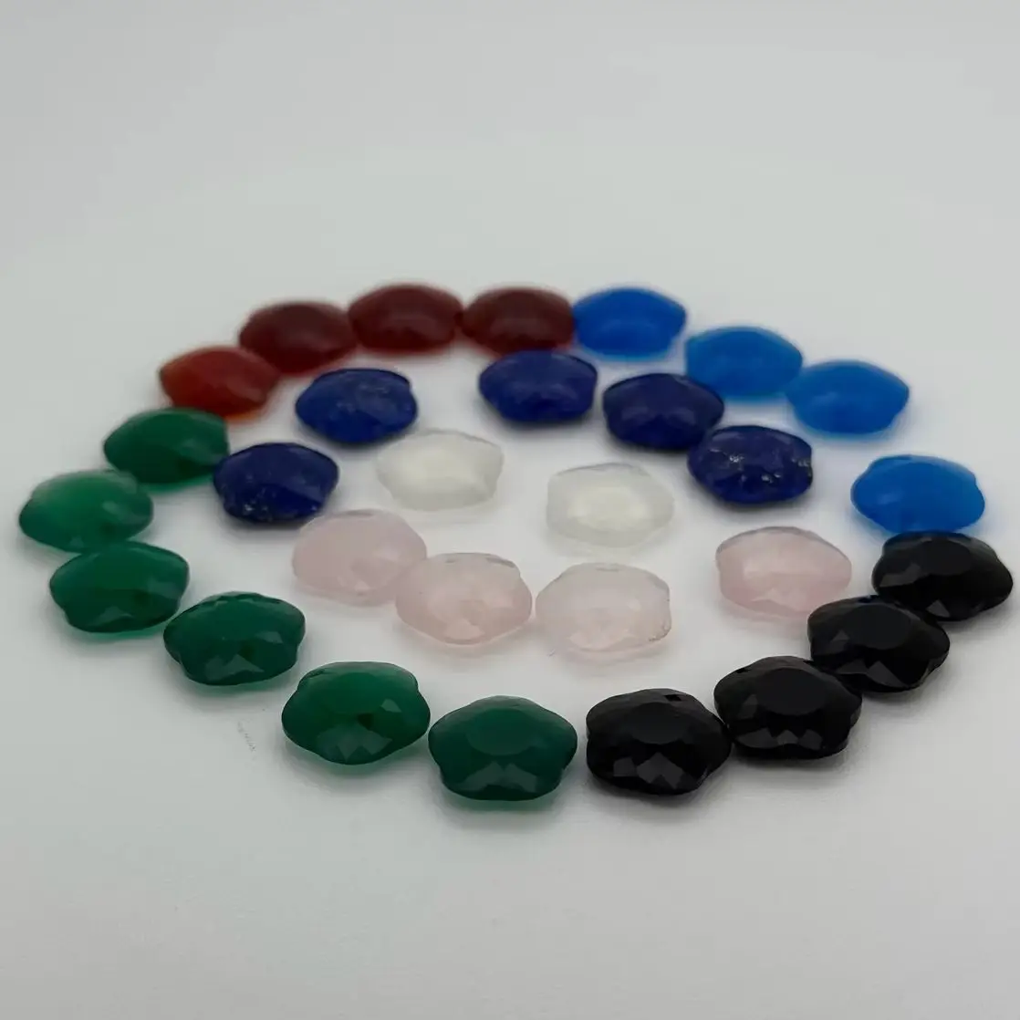 

Граненый цветочный камень, натуральный зеленый, синий, белый агат, черный оникс, розовый кварц, лазурит, цветок, драгоценный камень
