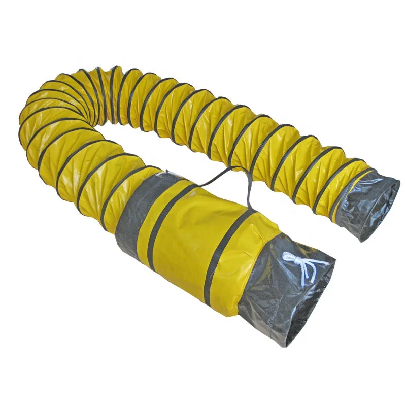 PVC Bag attached Blower Rope Connection Fire Retardant Spiral Flexible Air Duct Hose