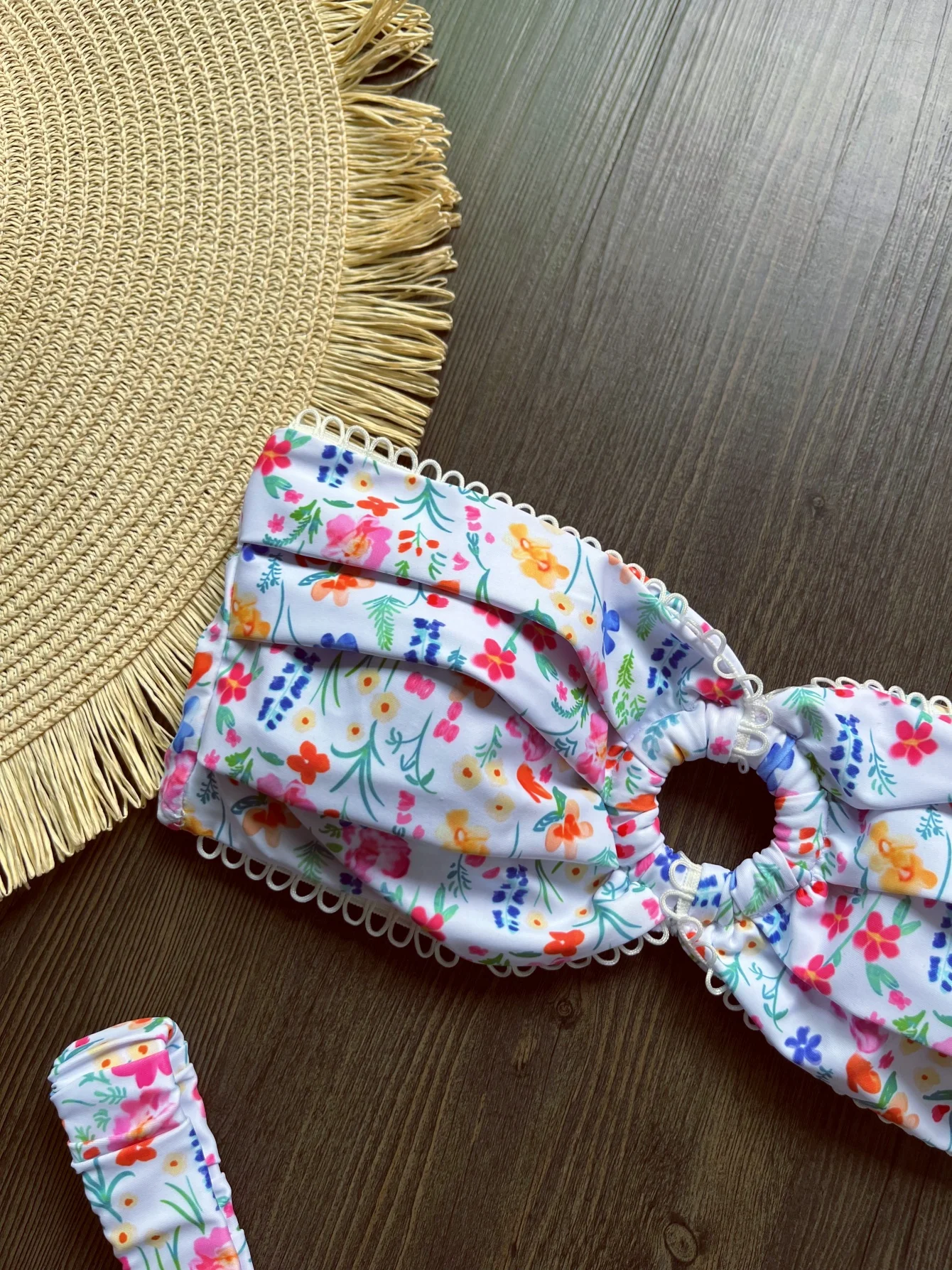 New Floral Bandeau High Leg Cut Thong Bikini Female Swimsuit Women Swimwear Two-pieces Bikini set Bather Bathing Suit Swim - Image 3