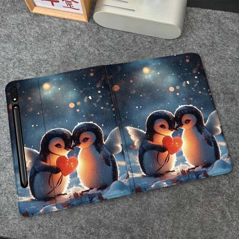 

Cartoon Penguin Snow Sunlight Tablet Case For Samsung Galaxy Tab S6 S8 S9 S10 Lite FE 10.4 11 Inch 2022 2024