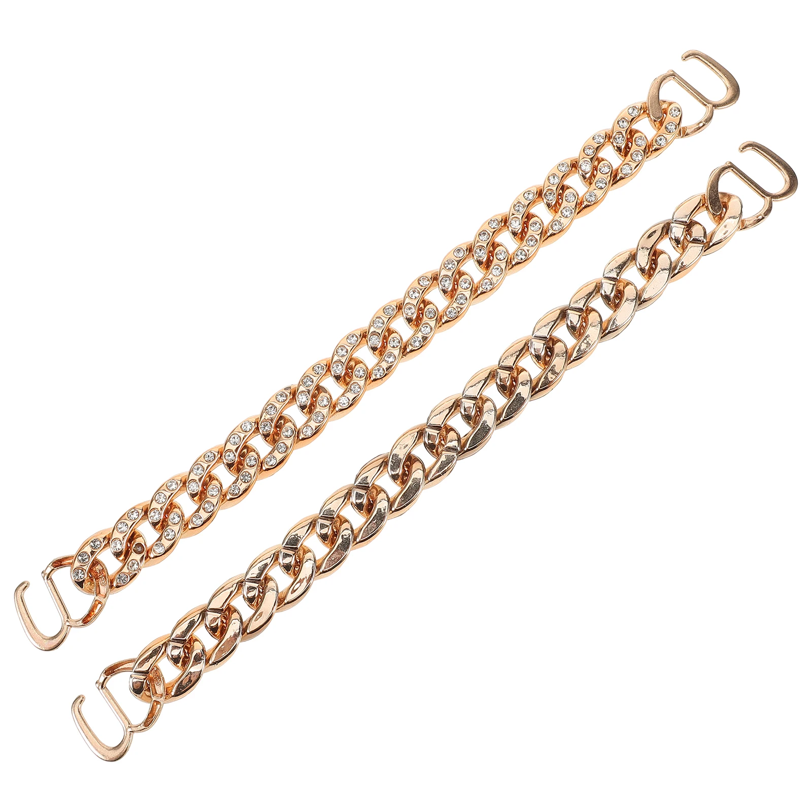 

2 Pcs Hole Shoes Rose Gold Chain Decoration Deodorizer For Sandals Aluminum Alloy Jewelry