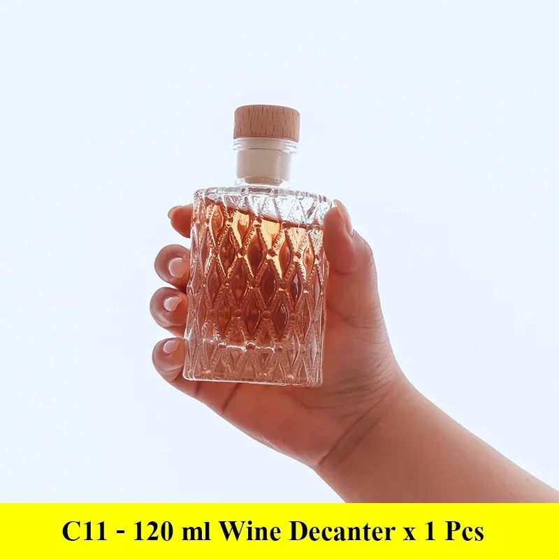 Diamant Whiskey Carafe design en verre sans plomb 1000 ml avec support en bois – Bouchon en verre, bar décoratif, cadeau d'anniversaire pour homme – Scotch, bourbon