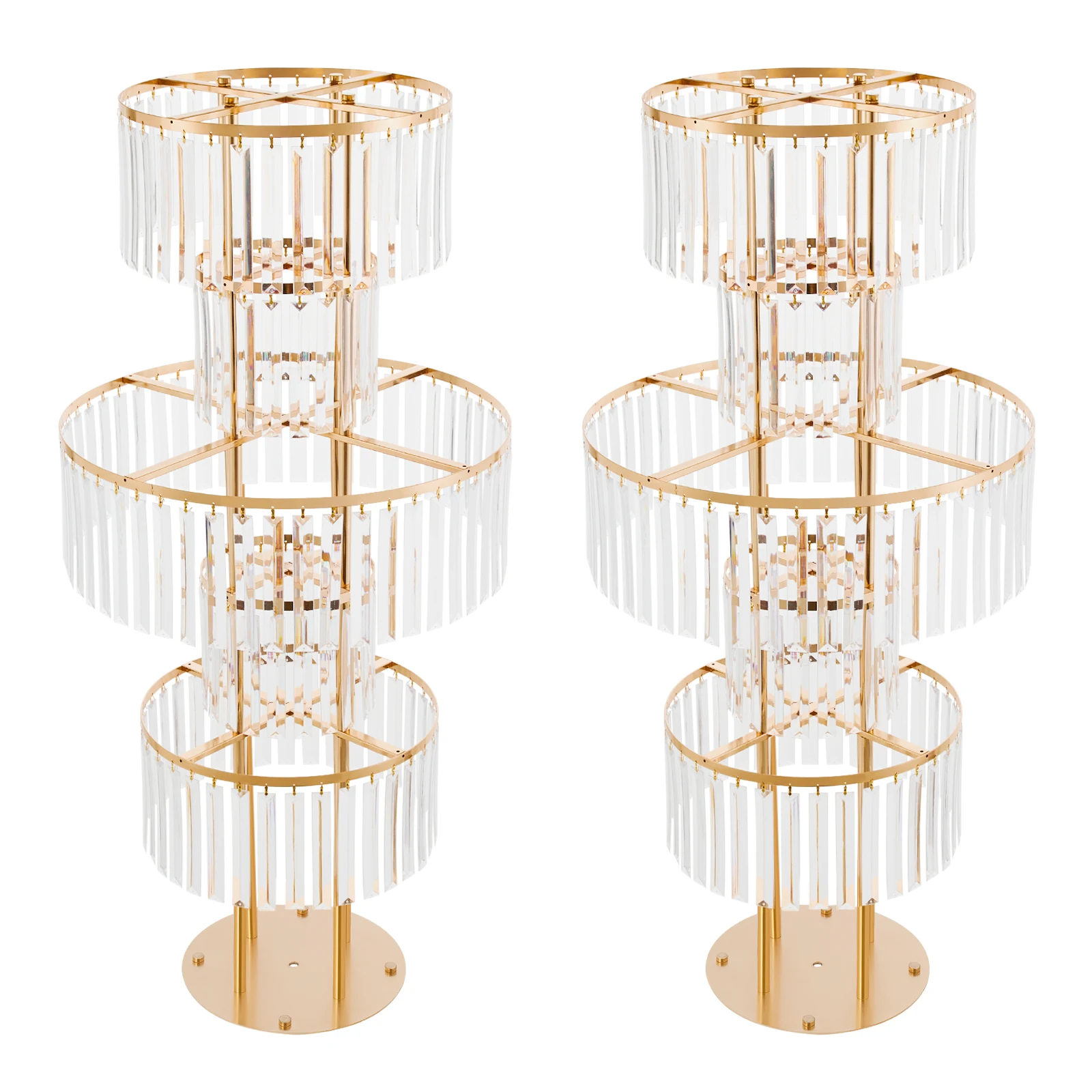 2 Pcs 5-tier Flower Stand, 11.02- 22.05 Lbs Load for Wedding, Birthday Party, Celebration, Home Decoration, Buffet