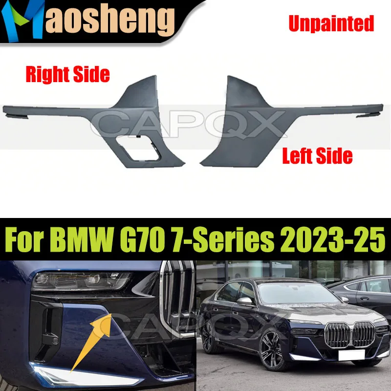 Unpainted Front Bumper Panel Cover For BMW G70 7-Series 2023 2024 2025 Bumper Grille Side Trim Molding Trim