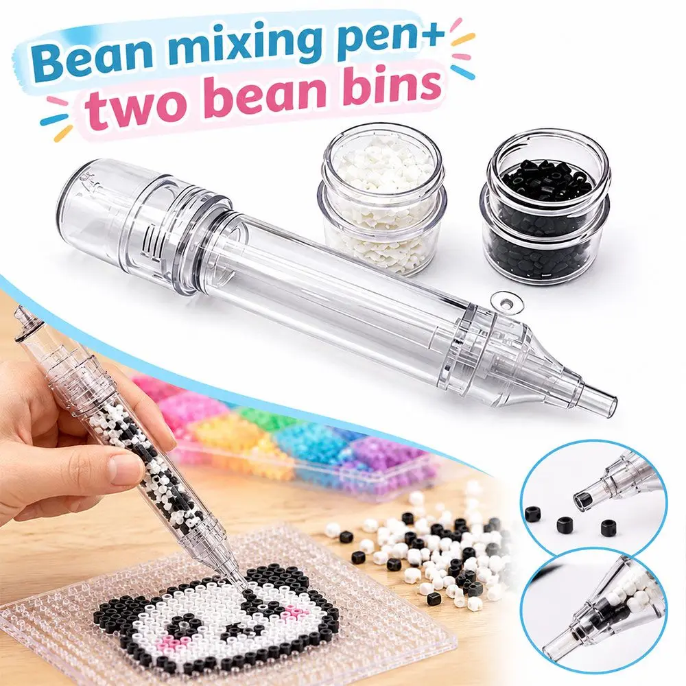Transparent Fuse Beads Pen Replaceable Tips Rotating Bead Bottle 2.6mm Tip Bead Placement Pen Screw Cap Plastic DIY Bead Tool