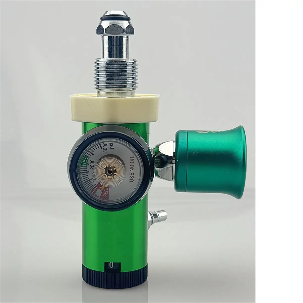 

Light Weight EMS Oxygen Regulator Oxygen Cylinder Pressure Reducing Valve with Heyer Fitting, Bullnose Style, 0-25LPM Disc
