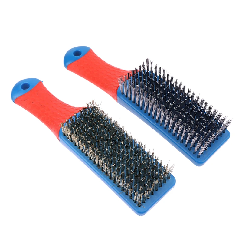 

1PC For Removing Rust Welding Slag Dirt And Paint Heavy Duty Stainless Steel Wire Brush With Comfortable Plastic Handle