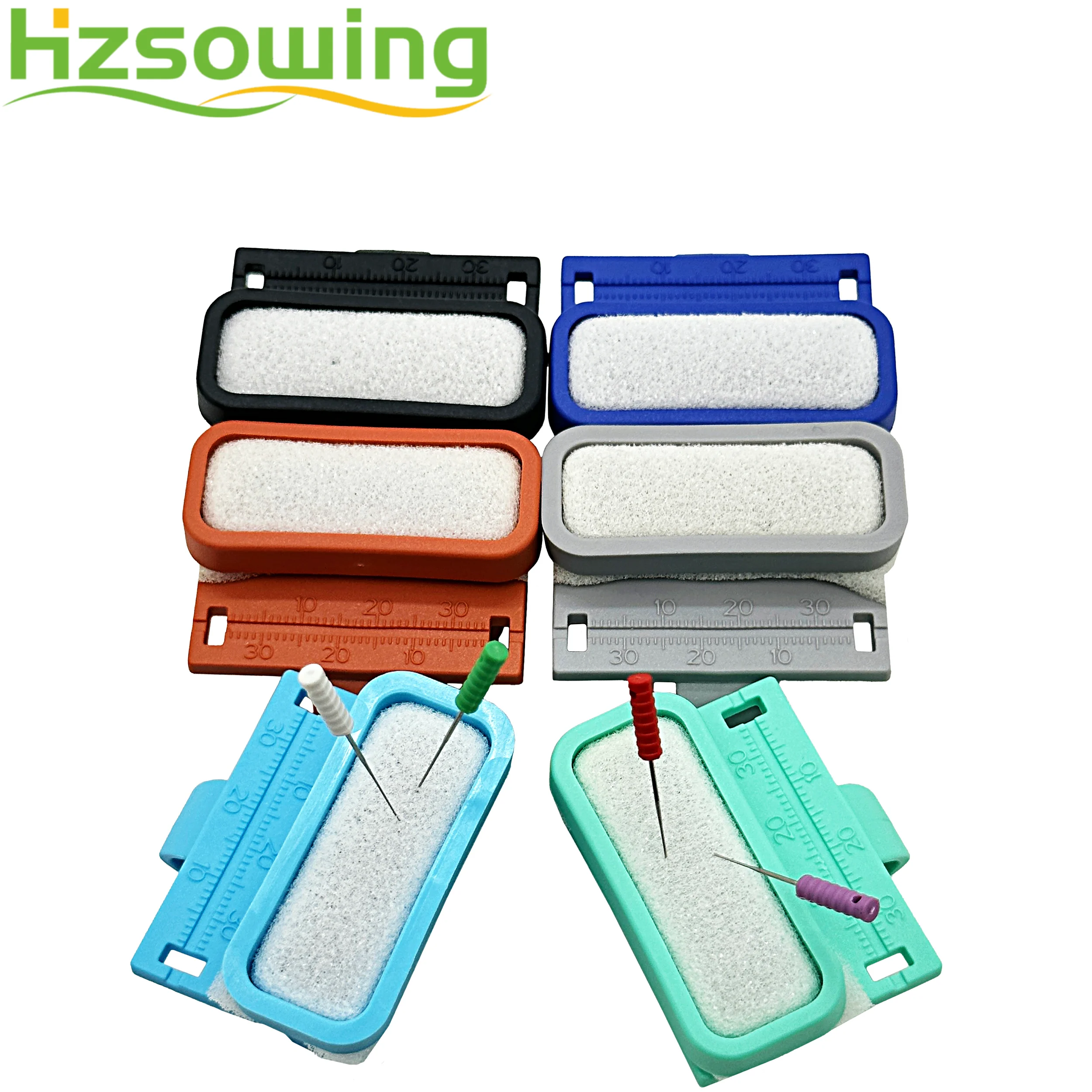 Endo-Règle à Doigts pour Dentiste, Instruments Dentaires, Fichiers, Mesure, Support Propre, Anneaux en Plastique, avec Nettoyeur, Outils