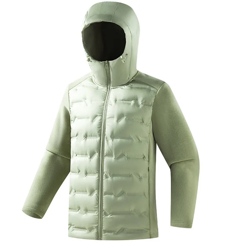

Mens Lightweight Down Jacket Winter White Duck Feather Sherpa Patchwork Warm Outdoor Sport Packable